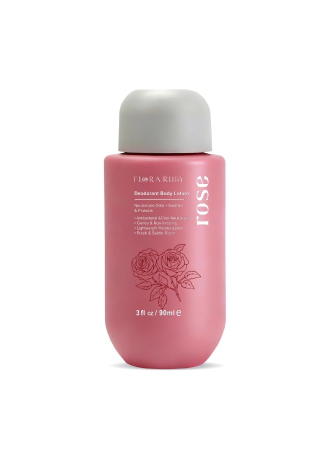 Flora Ruby لوشن مرطب لجسم العطر فلوارا روبي: 90 مل مع خلاصة الورد، عطر يدوم طويلاً، يمنع الجفاف والتشقق، زجاجة واحدة لترطيب اليدين والجسم - Image 1